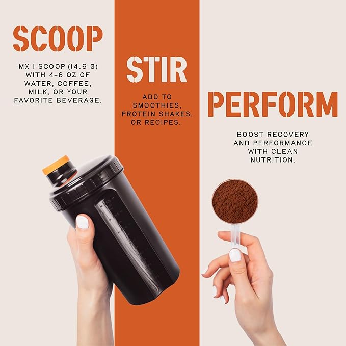 Iron Feather Collagen Powder | Chocolate | Multi-Collagen Protein with Vitamin C | Supports Joints, Tendons, Recovery, Skin, Hair and Nails | 10g Protein per Scoop | Clean and Functional Nutrition