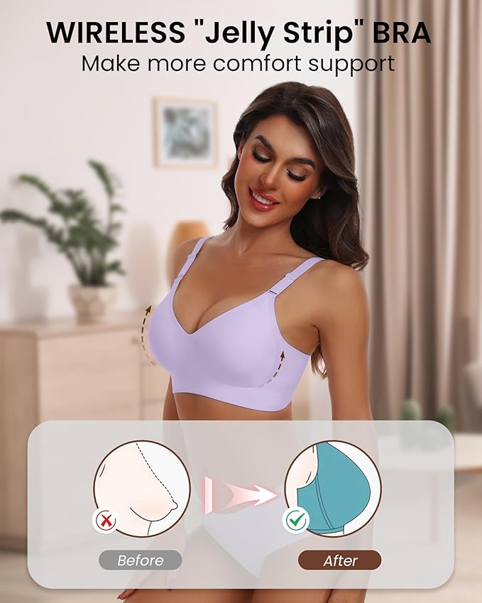 HORISUN Comfortable Seamless Full Coverage Bra for Women Wireless Bras with Soft Support Regular and Plus Size