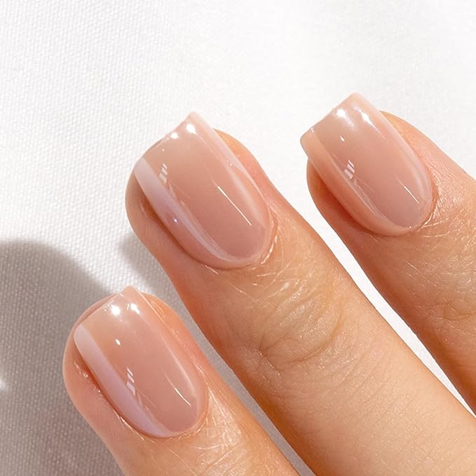 Curvlife Soft Gel Press on Nails, 30Pcs 15 Sizes Mirror Pink Nail Tips, Full Cover Design Reusable Fake Nails Kit with Glue and Adhesive Tabs