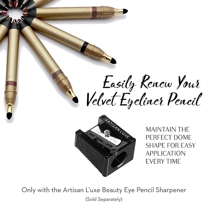 Artisan L'uxe Beauty Velvet Jumbo Eyeliner Pencil Smokey Eyes in 3 Minutes Water Proof, Smudge Proof, Long Lasting Age Defying Essential Oils Midnight (Shade: Black)