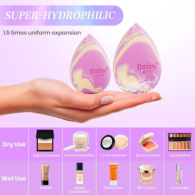 Multicolor Makeup Sponges Set, 7Pcs Ultra-soft and Latex Free Makeup Sponge for Foundation, Drop Shape Beauty Cosmetic Blender For Powder Cream and Liquid, Super Soft Wonder Cosmetic Applicator