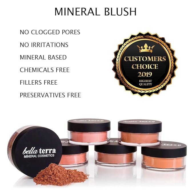 Bellaterra Cosmetics Mineral Loose Blush 9g | Buildable Color, Long-Wearing Powder with Illuminating Finish, Finely Milled Minerals for Smooth Blend and Natural Glow (Ambrosial Crush)