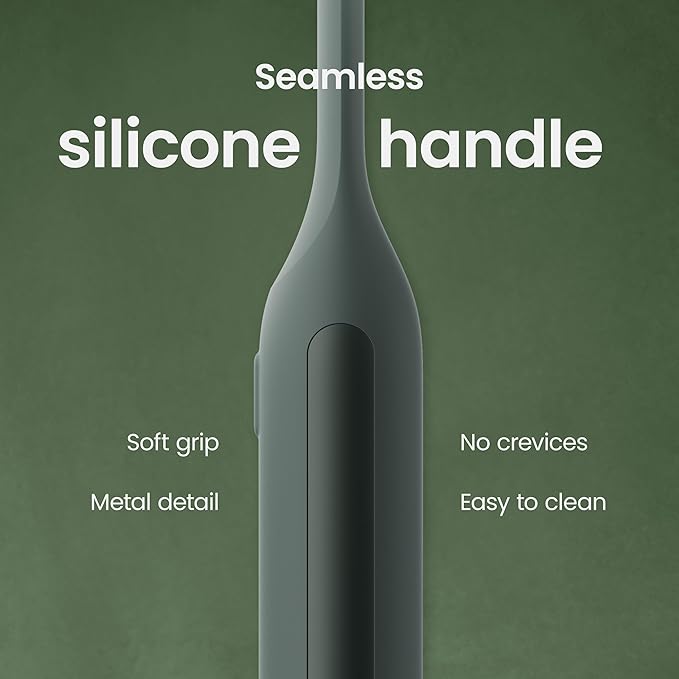 Quip Ultra Next Generation Smart Sonic Toothbrush - Timed Electric Toothbrush for Adults - Replaceable Brush Head, Soft Bristles, Silicone Handle, 30-Day Battery Life, Travel Case - Moss Green