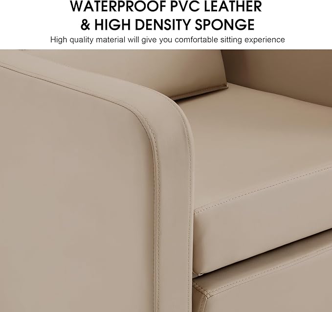 BarberPub Backwash Shampoo Station Chair, Adjustable Porcelain Ceramic Hair Wash Bowl with Chair, Shampoo Station for Barber Shop, Spa Beauty Salon Equipment 9364 (Creamy White)