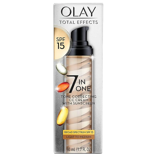 Olay Total Effects Tone Correcting Face Moisturizer with Sunscreen SPF 15, Light to Medium 1.7 Ounces