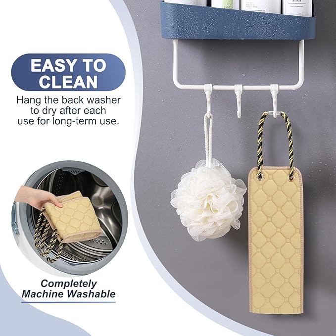 Exfoliating back scrubber with handles,