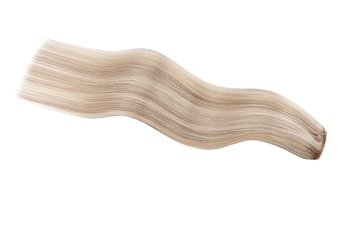 Full Shine Blonde Hair Extensions Clip in Human Hair Highlights Blonde Hair Clip in Hair Extensions Easy to Wear Lightweight 3 Pcs 18 Inch 60 G