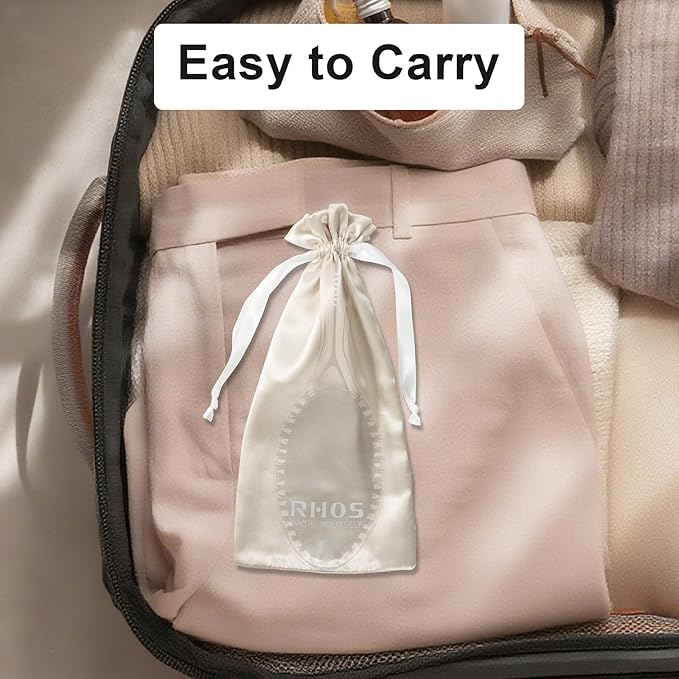 RHOS Boar Bristle Hair Brush, Soft Natural Bristle Brush for Short & Oily Hair, Smooth & Add Shine, Set Includes Rat Tail Comb, Storage Bag (0.394inch Bristle)