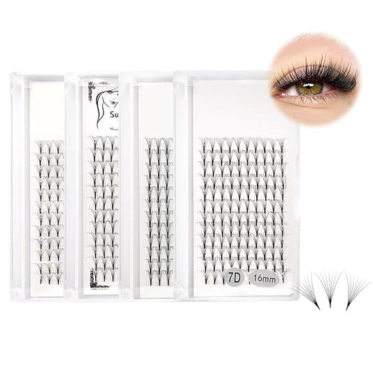 12rows 120pcs 10D Premade Volume Fans Eye Lashes Extensions Thickness 0.07mm D Curl Black Soft Individual False Eyelashes Makeup Fake Lashes Cluster 8-18mm to Choose (7D-4pack-10-12-14-16mm)
