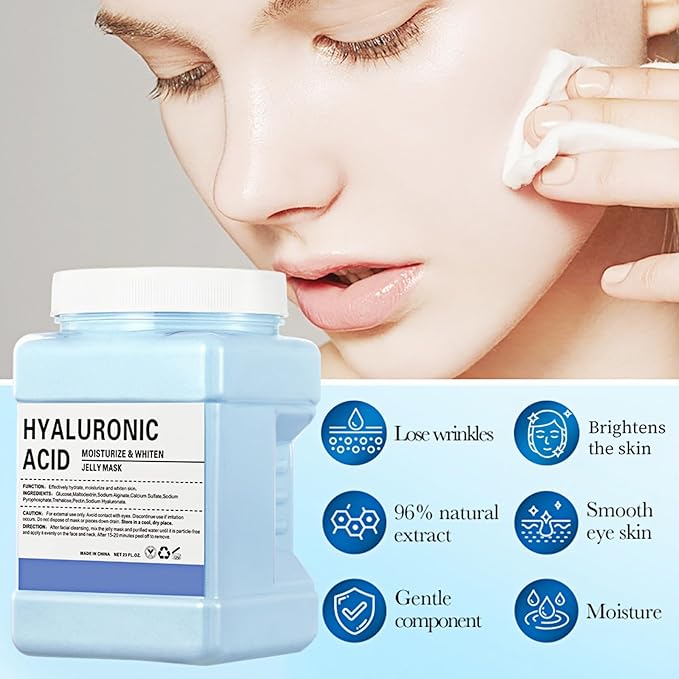 23 Fl Oz Jelly Mask Powder for Facials Professional Natural Gel Face Masks, Hydrating & Moisturizing Jelly Mask SkinCare（Hyaluronic Acid）
