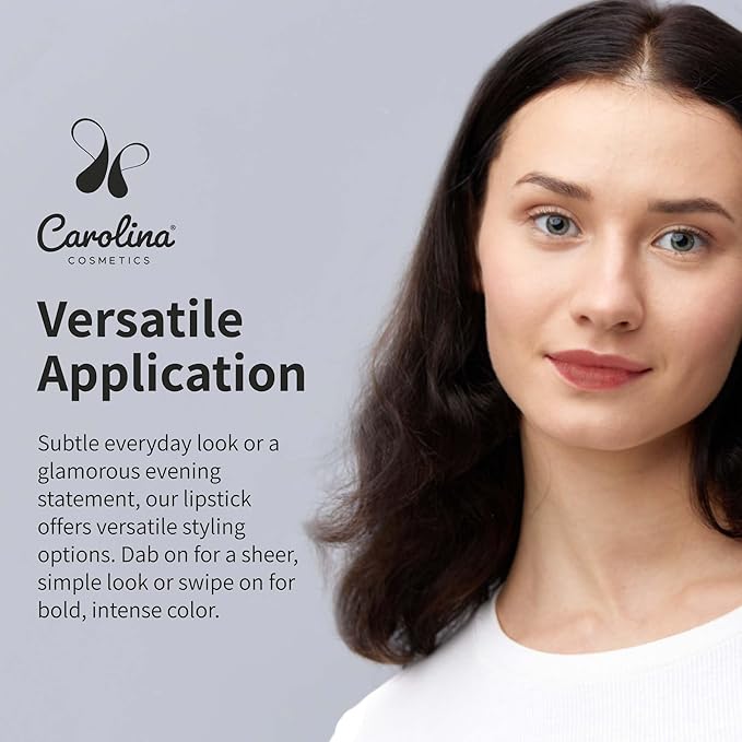 Carolina COSMETICS - Plant-Based Moisturizing Lipstick - Japa Mala Shade 0.15oz- Hydrating with Cocoa Oil, Gluten-Free, Vegan, Non-GMO, Paraben-Free - Lightweight Cream Texture