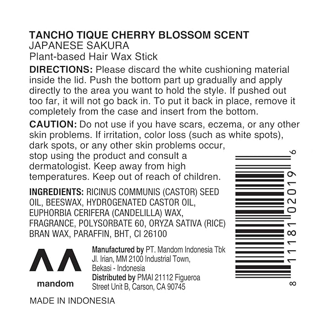 GATSBY Tancho Hair Styling Wax Stick Japanese Cherry Blossom Scent 3.5 ounce (100 grams) All Hair Types, Special Edition High-Grade Plant-based Pomade Tique Mandom Japan