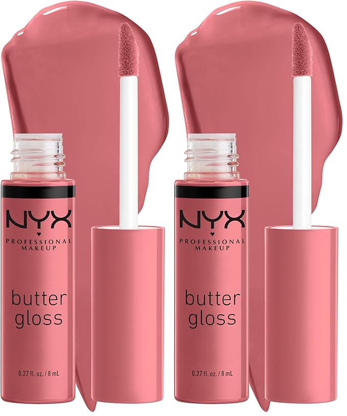 NYX PROFESSIONAL MAKEUP Butter Gloss, Non-Sticky Lip Gloss - Tiramisu (Brown) (Pack of 2)