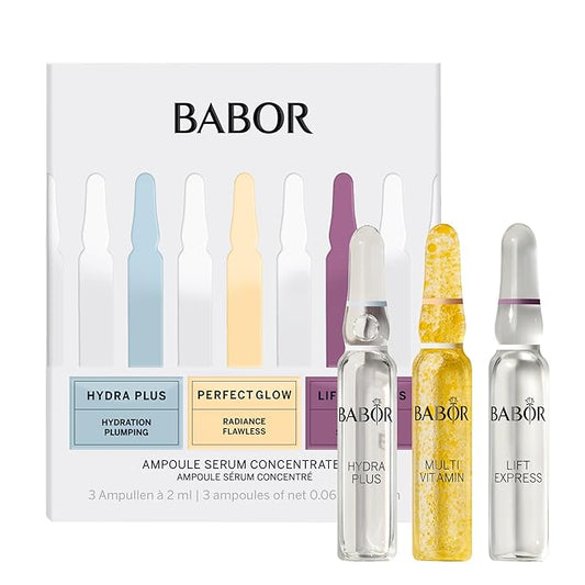 BABOR Travel Size 3 Piece Ampoule Concentrate Set, Hydra Plus Ampoule, Multi Vitamin Ampoule, Lift Express Ampoule, Skincare Set