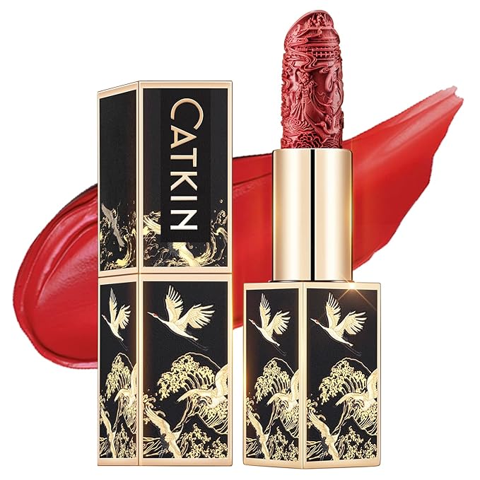 Catkin Moist Lipstick Hydrating High Impact Color Infused with Vitamin E and Avocado Oil Smooth Soft Texture Long Lasting Red Glow Finish 130