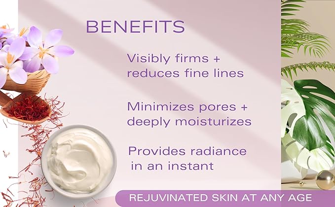 Saffron & Bakuchiol Cream for Face - Natural Retinol Alternative Anti Aging Face Cream to Reduce Wrinkles – Made in USA, Organic All Natural Ingredients - 1.7 oz