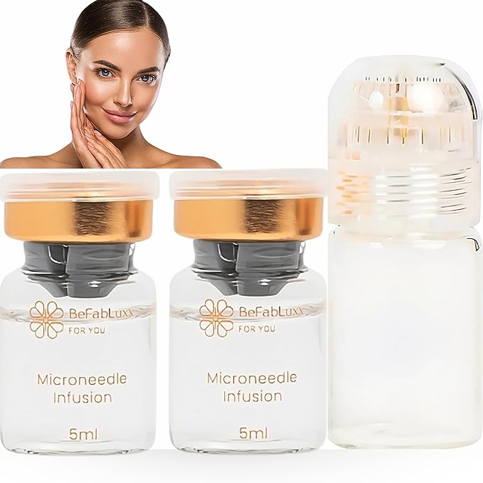 Hydration Infusion Serum Kit Collagen Peptides, Hyaluronic Acid & Vitamin C | Moisturizing, Plumping & Glow Skincare Set, Face & Lips | 2 Serums + 1 Cosmetic Applicator, Luxury Home Spa Gift