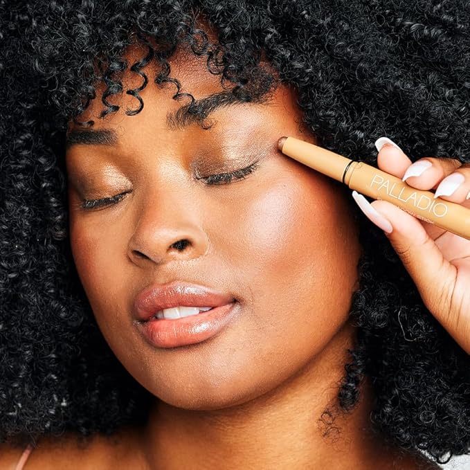 Palladio Waterproof Eyeshadow Stick with Blending Sponge, Long Lasting & Effortless Application, Smudge Free & Crease Proof Formula, Matte & Shimmer Shades, Buildable Eye Shadow (Bronze Shimmer)