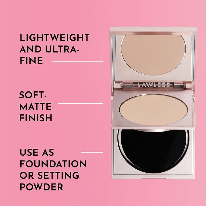 Lawless Talc-Free Skin-Smoothing Perfecting Powder - Fair - Premium Makeup, Skin Smoothing Powder with Natural Ingredients, Ultra-Fine Soft Focus Setting Powder, Talc Free - 0.34 oz