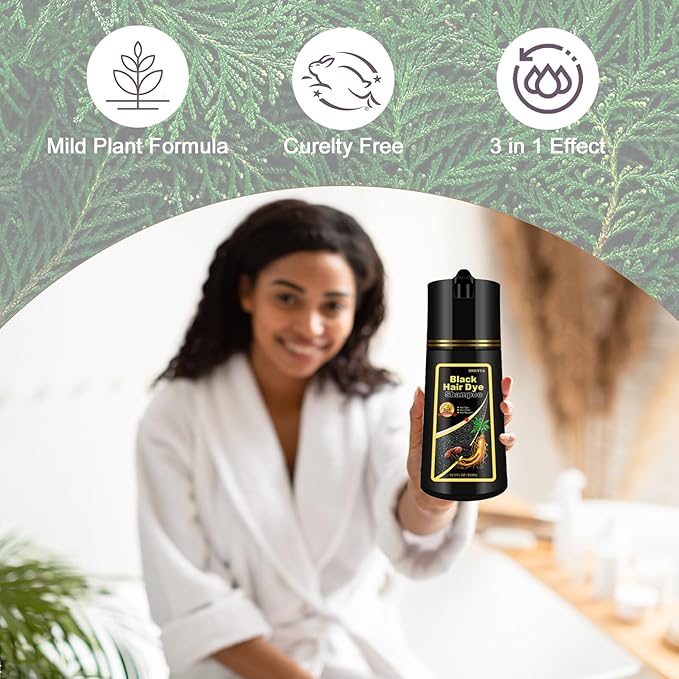 Hair Dye Shampoo, Gray Hair Coverage Dye Shampoo, Hair Color Shampoo for All Hair Types, Champu Para Canas, Suitable for Home and Salon (Dark Wine Red)