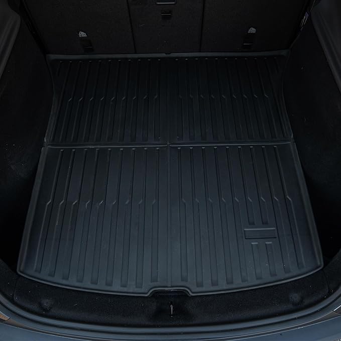 2025 2026 New Tesla Model Y Juniper Floor Mats 5-Seat,All Weather TPE Waterproof Anti-Slip Full Coverage Front & Rear Trunk Interior Accessories Floor Mat,Full Set 6 PCS