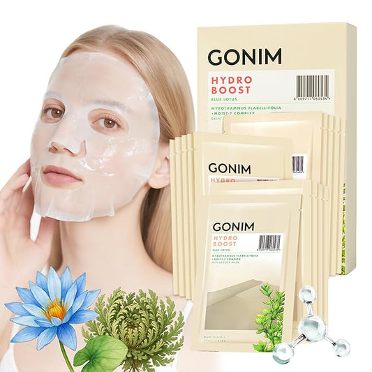 GONIM Face Mask Korean Skin Care with Hyaluronic Acid Serum & Collagen Activation, Face Masks Skincare with Vitamin C, Moisturizing Sheet Mask for All Skin,Korean Face Mask Travel Essentials 15 Sheets