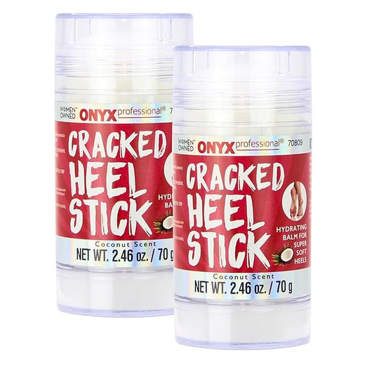 Onyx Professional Cracked Heel Repair Balm Stick for Dry Cracked Feet Treatment, Coconut Scent, 2 pack - Moisturizing Foot Balm, Rolls On, No Mess Like Foot Cream or Foot Lotion, Heel Treatment