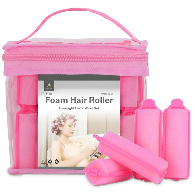 60 Pieces Foam Sponge Hair Rollers - Hair Styling Curlers for Hair Curls (2.8x0.79inch, Pink)