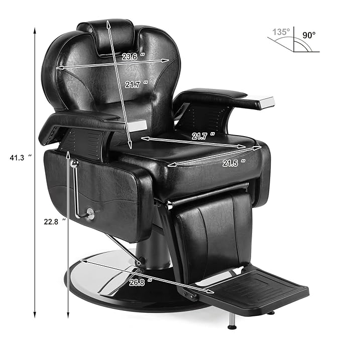 Artist hand Black All Purpose Hydraulic Recline Barber Chair Salon Beauty Styling Chair for Beauty Shop
