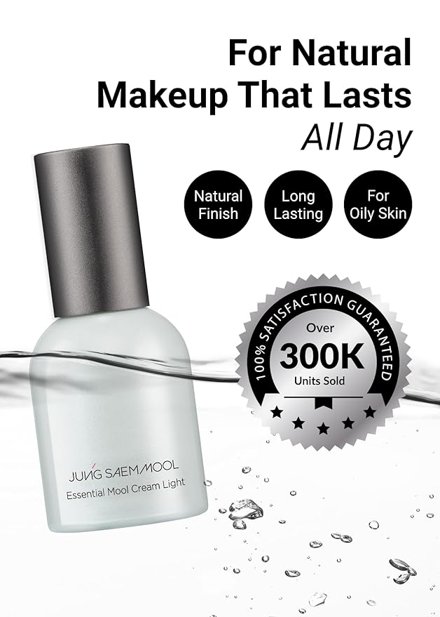 JUNG SAEM MOOL Essential Mool Cream Light 1 Fl Oz, Hydrating Water Cream with Ceramide and Centella, Perfect Prep Step Before Cushion Foundation for Smooth, Radiant Finish, Korean Skincare