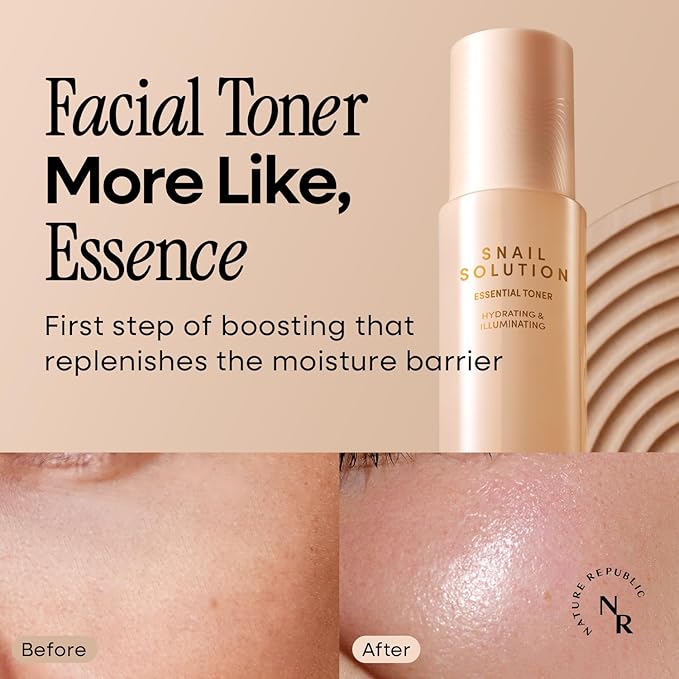 Nature Republic Snail Mucin Toner Emulsion Set - Korean Skincare, Hydrating with Niacinamide, Face Moisturizer, Moisturizing Skin Care, Glow, Mucus