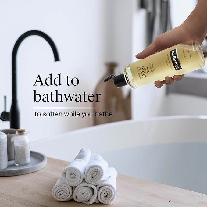 Neutrogena Body Oil Light Sesame Formula for Radiant Healthy-Looking Glow, Moisturizer for Dry Skin, Lightweight Non-Greasy Fast-Absorbing Bath and Massage Shower Oil, 16 Fl Oz Bottle Size