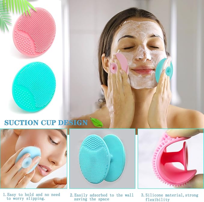 10PCS Silicone Face Scrubber, 4pcs Lip Scrub Brush, 4pcs Silicone Cleansing Brush Exfoliating Lip Brushes, 2pcs Exfoliating Face Brushes for Men Women
