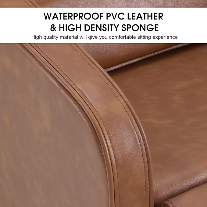 BarberPub Backwash Shampoo Station Chair, Adjustable Porcelain Ceramic Hair Wash Bowl Sink Unit Station, Reclining Shampoo Station Chair for Spa Beauty Salon Hair Salon Equipment 9303 (Brown)