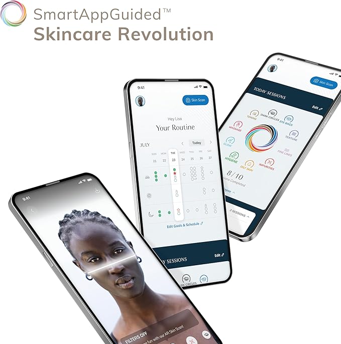 GESKE SmartAppGuided Sonic Thermo Facial Brush | 6 in 1 | Skin Cleansing | Cleansing Brush with Thermal Function | Electric Facial Massager