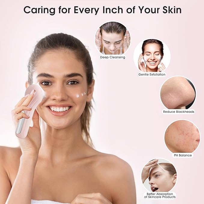 Facial Cleansing Brush,Electric Face Brush Suitable for Men and Women,Fast Cleanse,Exfoliation and Massage,USB Charging