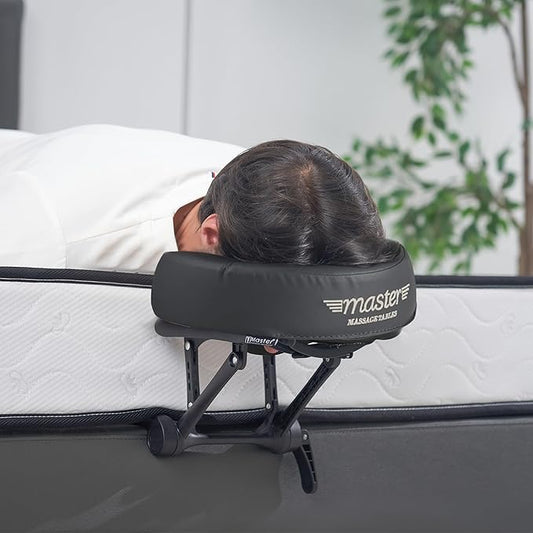 Master Massage Deluxe Adjustable Ergonomic Dream Face Cradle and Patented Ultra Plush Memory Foam Face Cushion Pillow -Face Pillow Set - Massage Table-Massage Chair Headrest Platform Set - (Black)