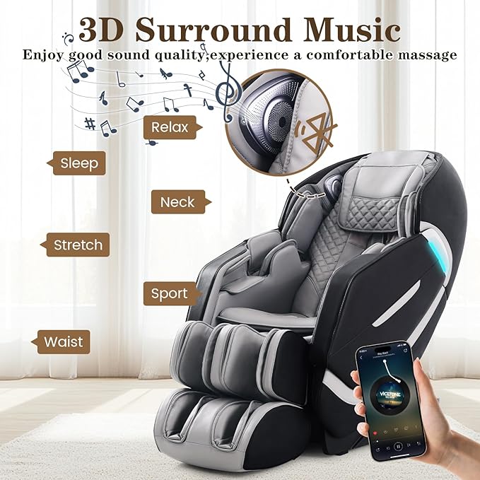 4D Massage Chair Full Body, Zero Gravity SL-Track Shiatsu Electric Massage Chair Recliner, Airbag Massage, Deep Yoga Stretch with Heat Body Scan Bluetooth Foot Roller, Extendable Footrest