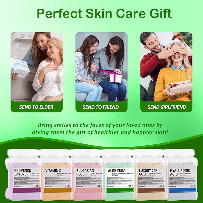 Jelly Mask for Facials Professional Natural Gel Face Masks, Hyaluronic acid Hydrating Rubber Mask Jar Face Mask SkinCare 23 Fl Oz (Aloe Vera)