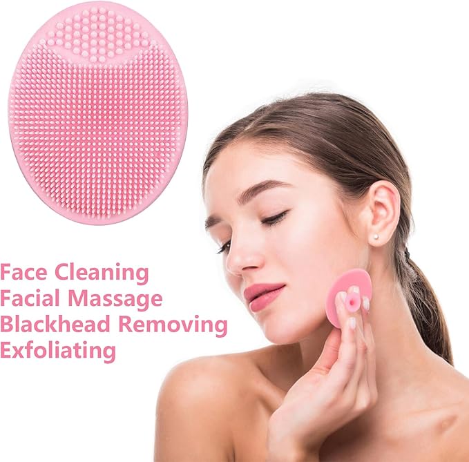 MCIGICM 20PCS Face Scrubber,Silicone Facial Cleansing Brush Face Exfoliator Pads Face Scrub Brush for Skin Facial Scrubber Facial Cleanser Brush