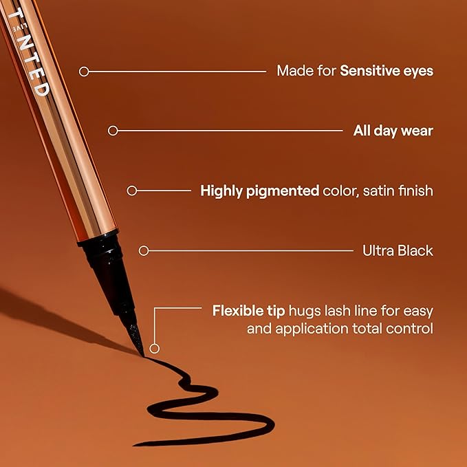 Live Tinted Legacy Liquid Eye Liner – Ultra-Black, Quick-Drying, All-Day Wear – Flexible Felt Tip for Precision – Satin Finish