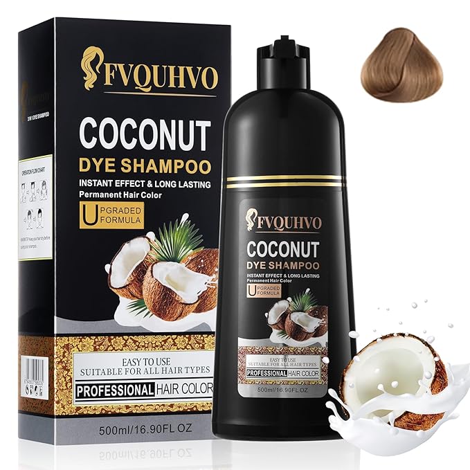 Light Brown Hair Dye Shampoo, Hair Color Shampoo for Women Men, Colors Hair in Minutes, Coconut Dye Shampoo, Brown Hair Dye, Champu Para Pintar el Cabello, Easy to Apply