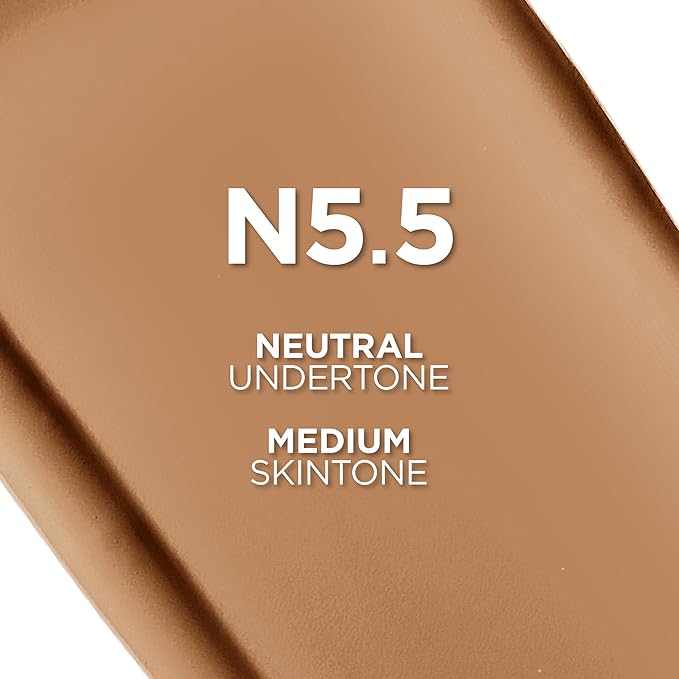 L'Oreal Paris True Match Super-Blendable Foundation, Medium Coverage Liquid Foundation Makeup, N5.5, Medium, 1 Fl Oz