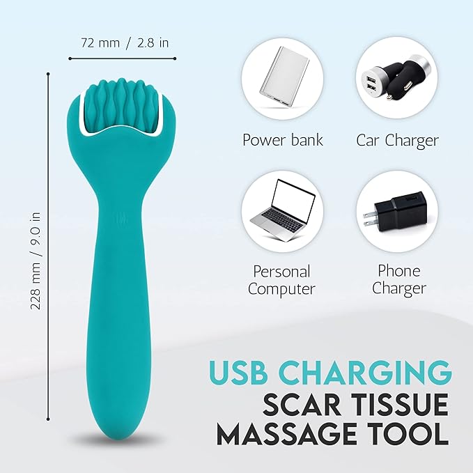 Scar Roller, Scar Tissue Massager for Post-Surgery Recovery, Silicone Ice Massage for Post-Surgery Incision Swelling and Soreness, Joint Roller for Improved Range of Motion and Flexibility. Teal