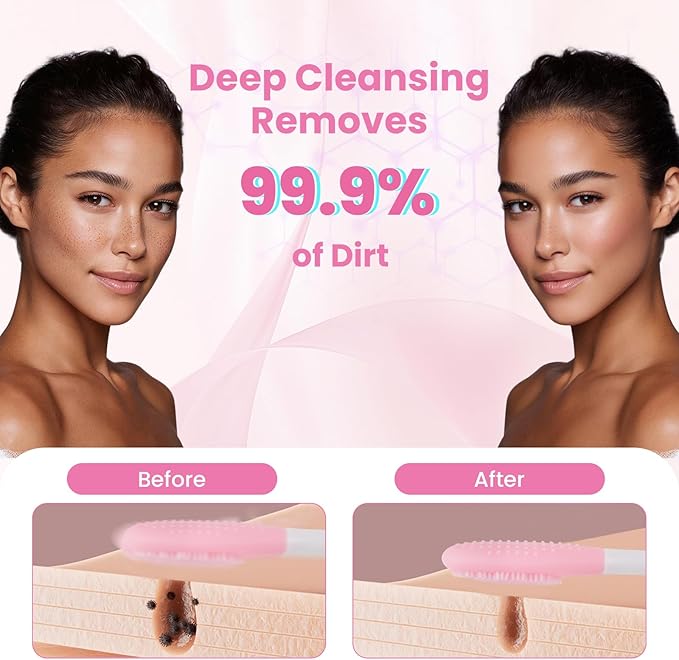 6PCS Silicone Face Scrubber Brush Set- 2PCS Facial Cleaning Brush Exfoliator Tools- 2PCS Silicone Face Mask Applicator Brushes- 2 in 1 Double-Headed Lip Scrubber Skin Care Tools