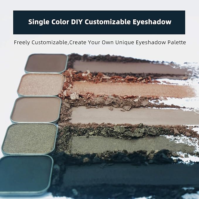 Single Color Matte Eyeshadow with Metal Pan,eyebrow powder, Long-Lasting Natural Nude Color, Base for Smoky Eye Looks, for DIY Empty Magnetic Palette (Taupe Treasure)