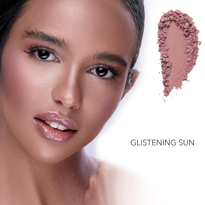 Bellaterra Cosmetics Mineral Loose Blush 9g | Buildable Color, Long-Wearing Powder with Illuminating Finish, Finely Milled Minerals for Smooth Blend and Natural Glow (Glistening Sun)