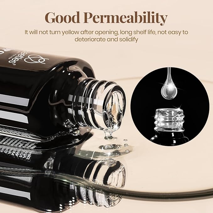 Beetles Gel Base and Top Coat with Cuticle Oil Set, 3Pcs No Wipe Top Gel Glossy Shine Long Lasting, Cuticle Oil Care for Dry Damaged for Stronger Nails Winter Nail Care Kit Gifts for Women