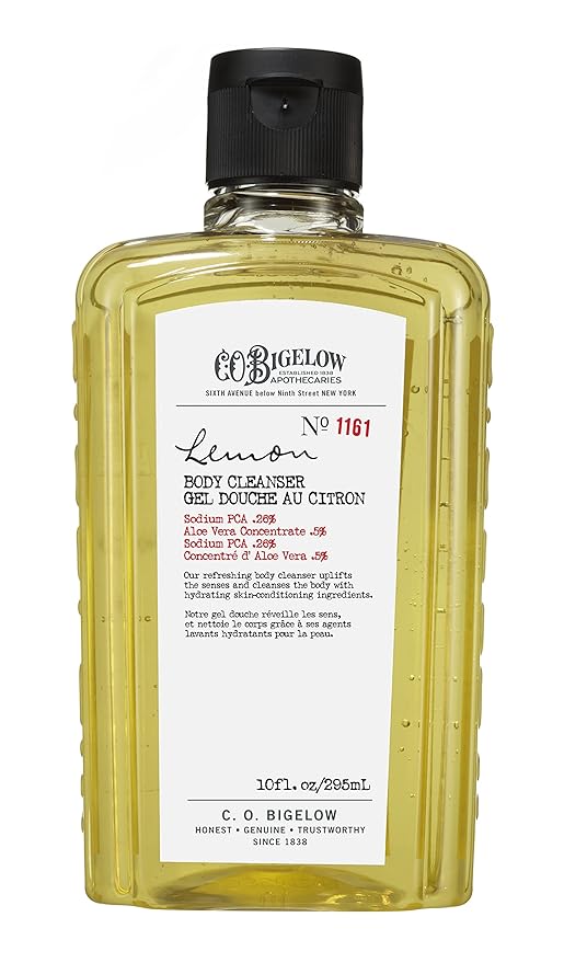 C.O. Bigelow Body Cleanser - No. 1161 - Moisturizing Lemon Body Wash for Men & Women with Aloe Vera, Sodium PCA, and Glycerin, 10 fl oz