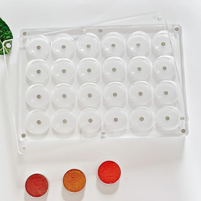 New Acrylic Transparent Elegant Empty Magnetic Eyeshadow Makeup Palette -26mm x24 holes